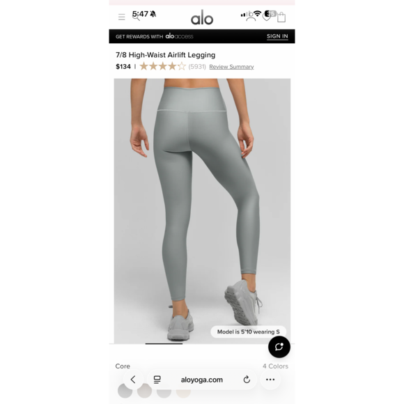Alo yoga 7/8 High-Waist Airlift Legging in Gray - Picture 2 of 7